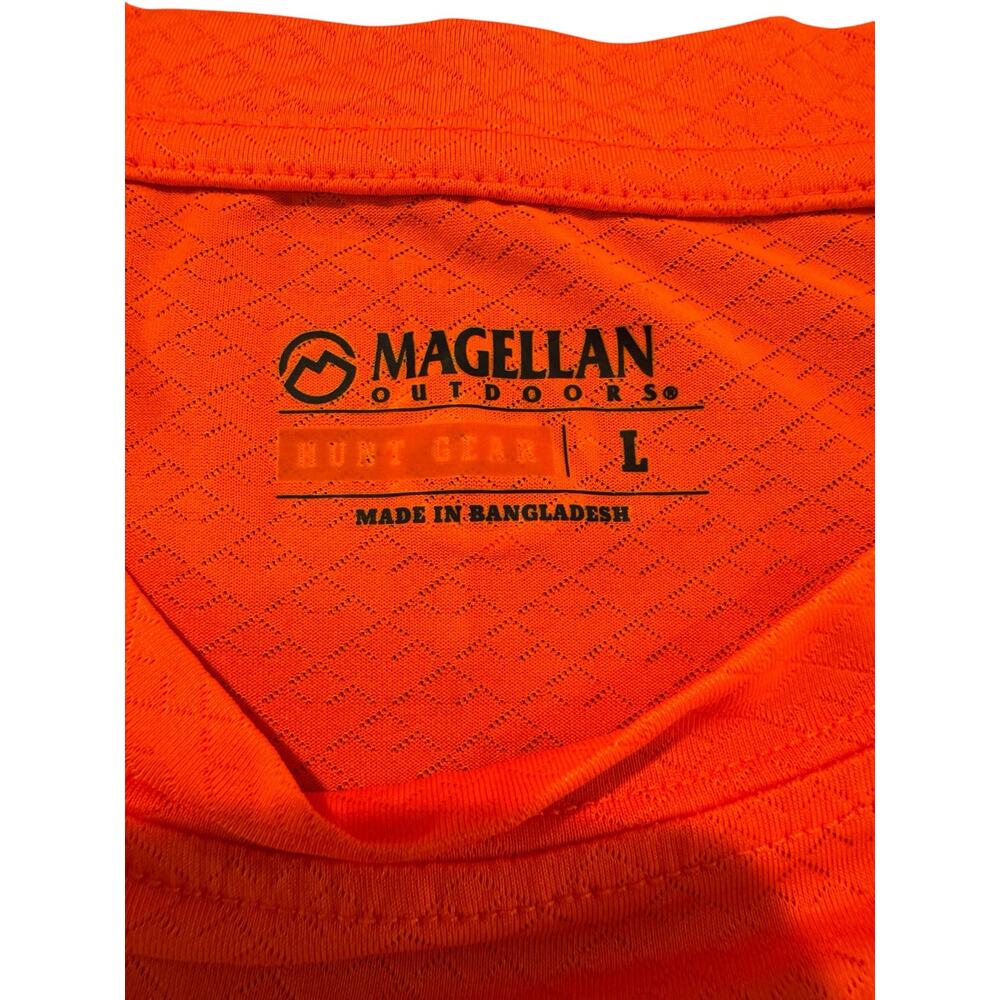 Magellan Outdoors Shirt Men’s L Orange Long Sleeve Performance Tee UPF Quick Dry - Picture 7 of 9
